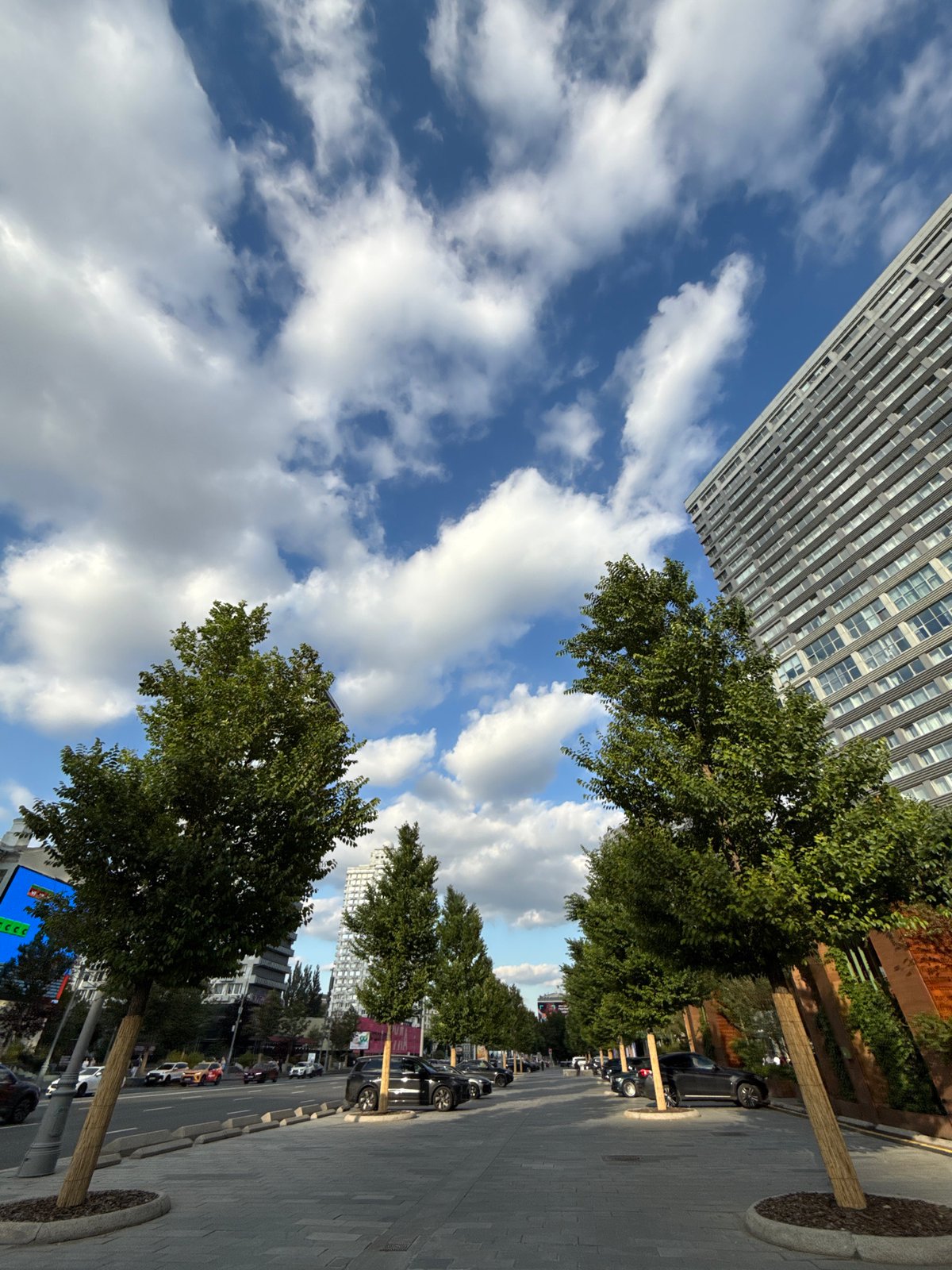 Summer afternoon along Moscow's pedestrian streets and gardens