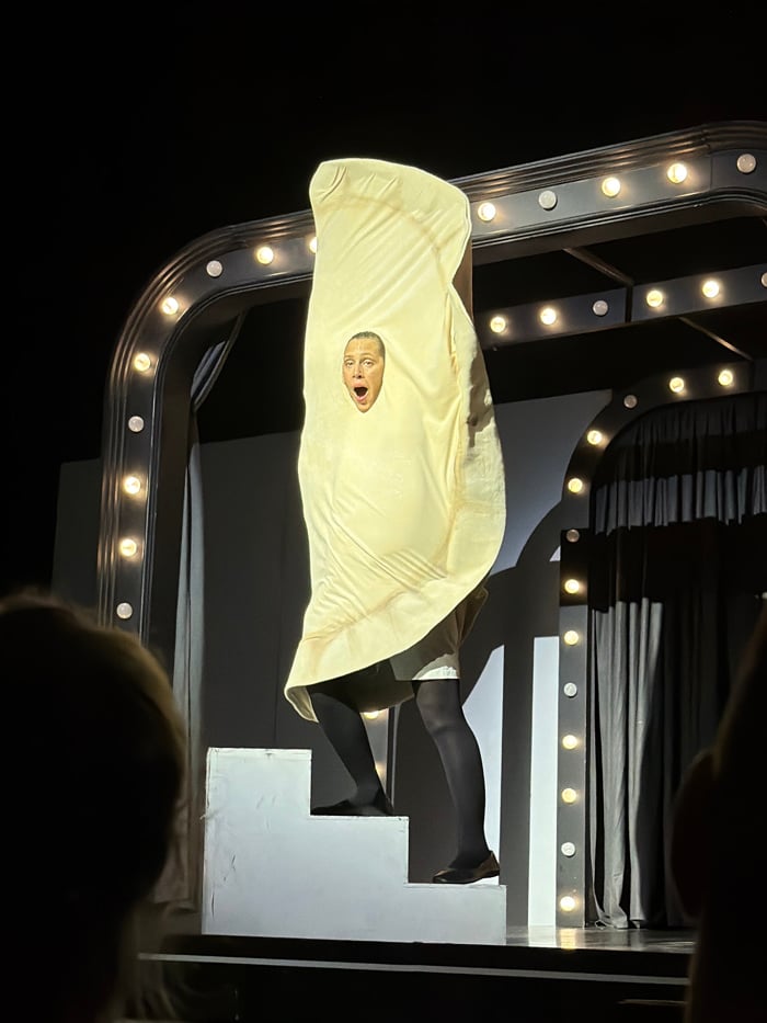 Theatrical performance with costumed performers staged in Moscow
