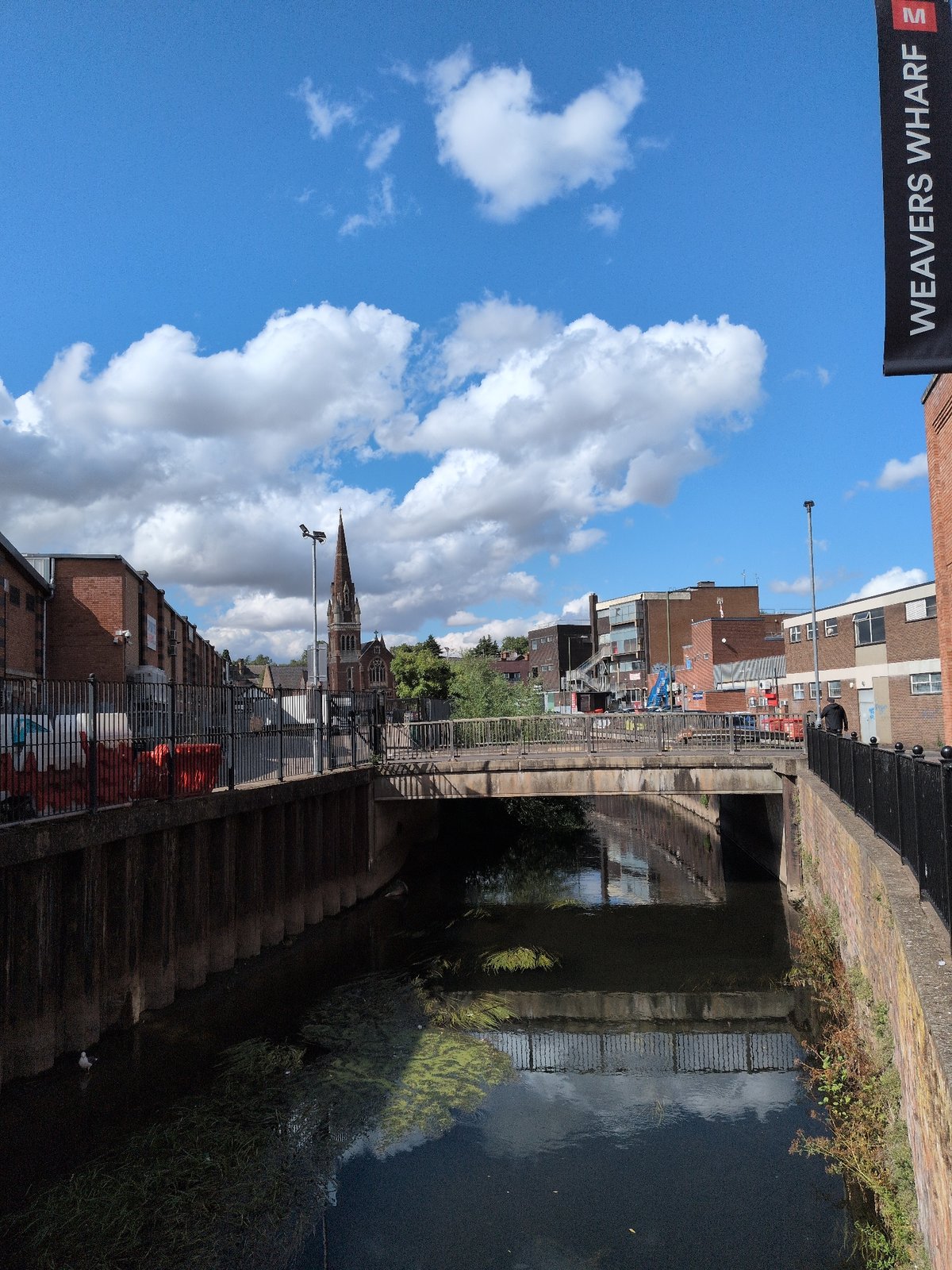 Kidderminster town centre: Weavers Wharf, canal, and civic landmarks