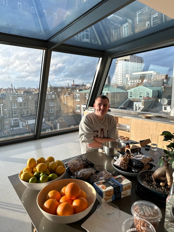 London resident handles premium wine collection in modern apartment