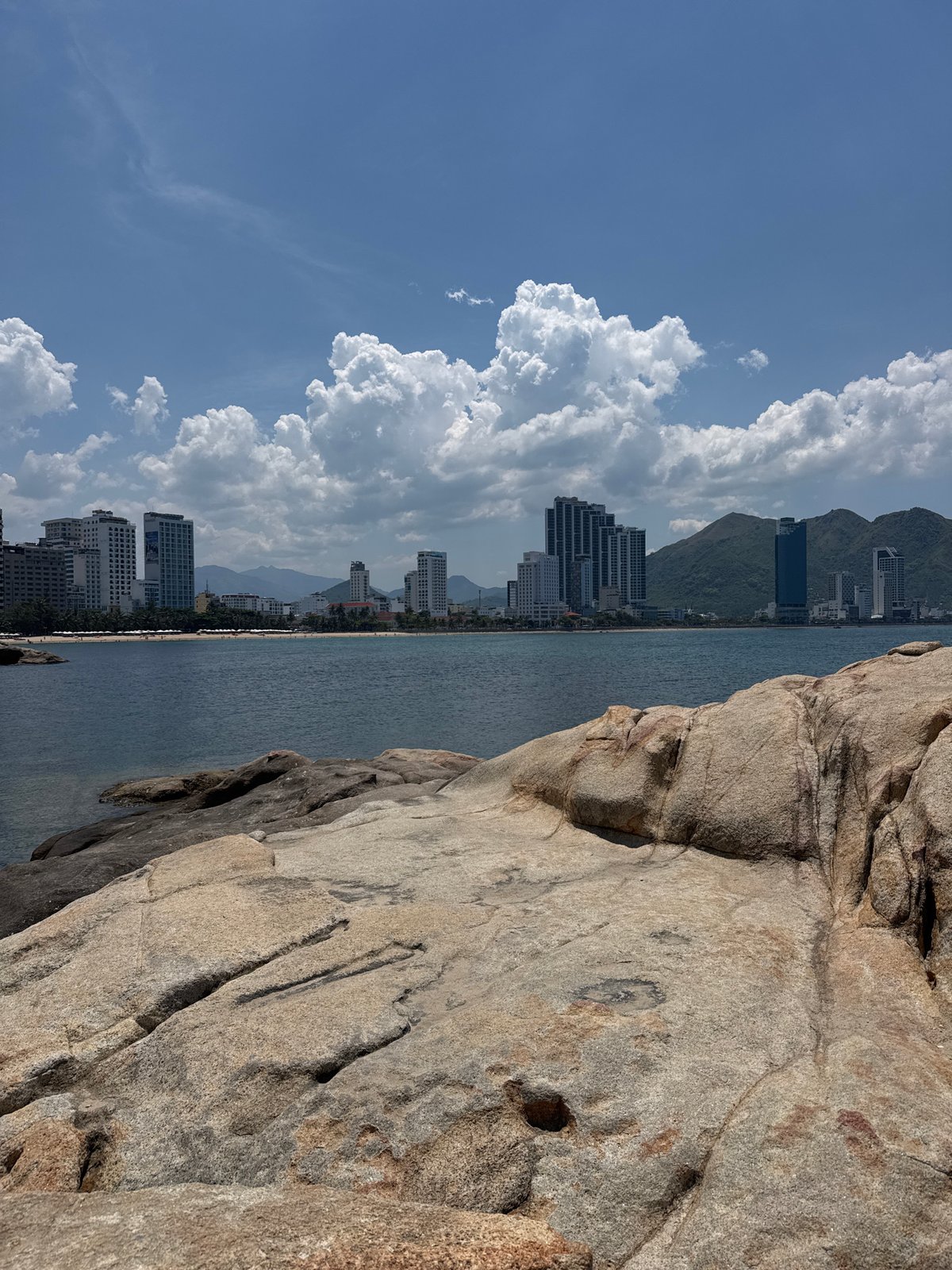 Nha Trang coastline on a calm, clear morning