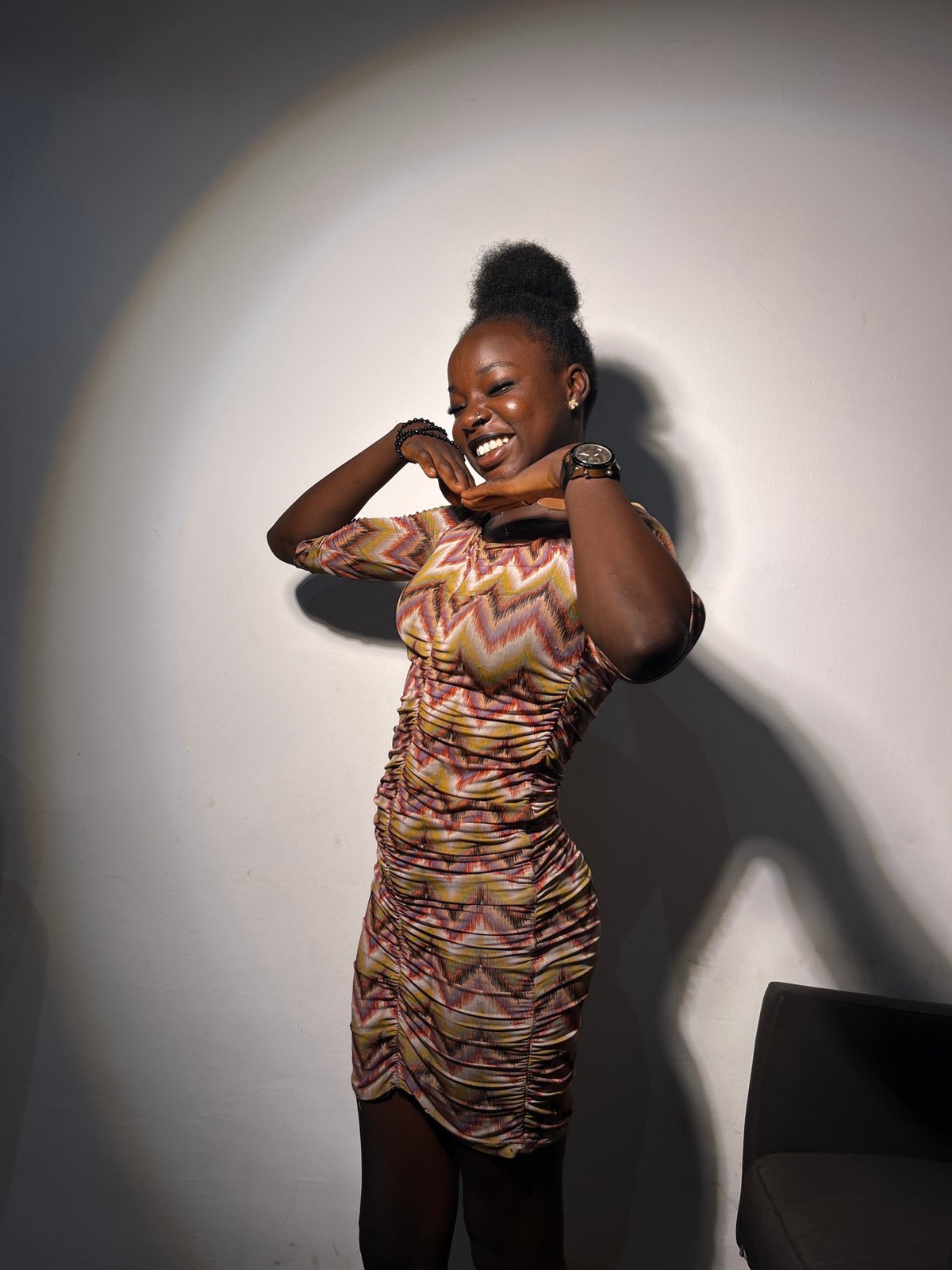 Portrait photoshoots document young women across indoor, outdoor sessions