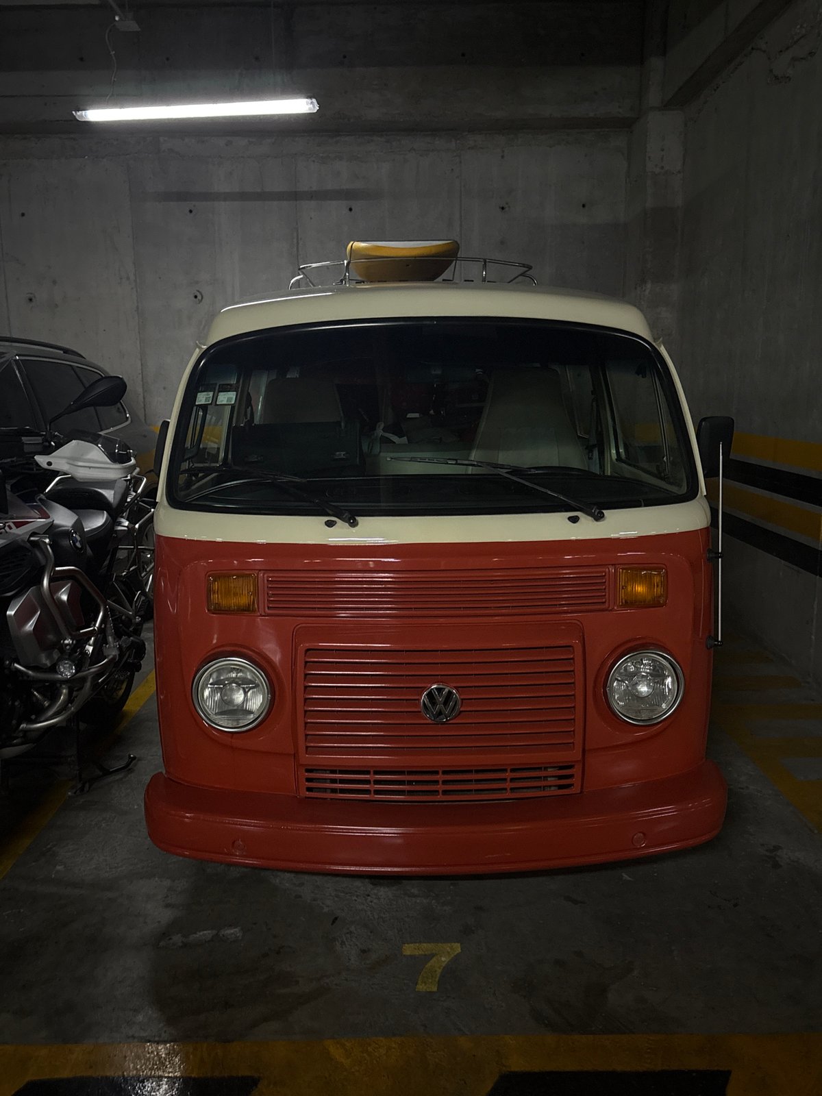 Overnight scenes: VW van with surfboard, lit candle documented