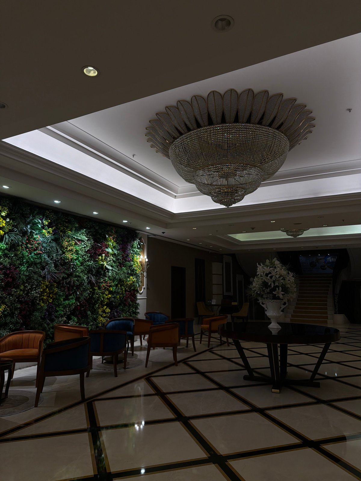 Ornate chandelier observed in Bağcılar building interior