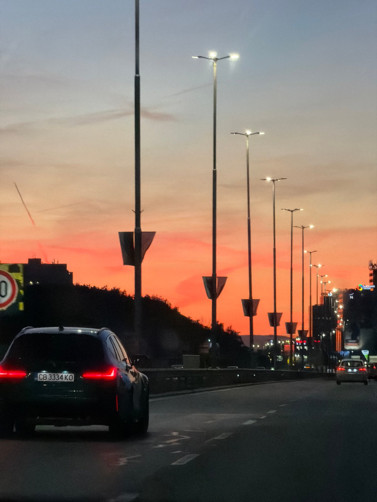 Evening street scenes captured across Sofia, Bulgaria