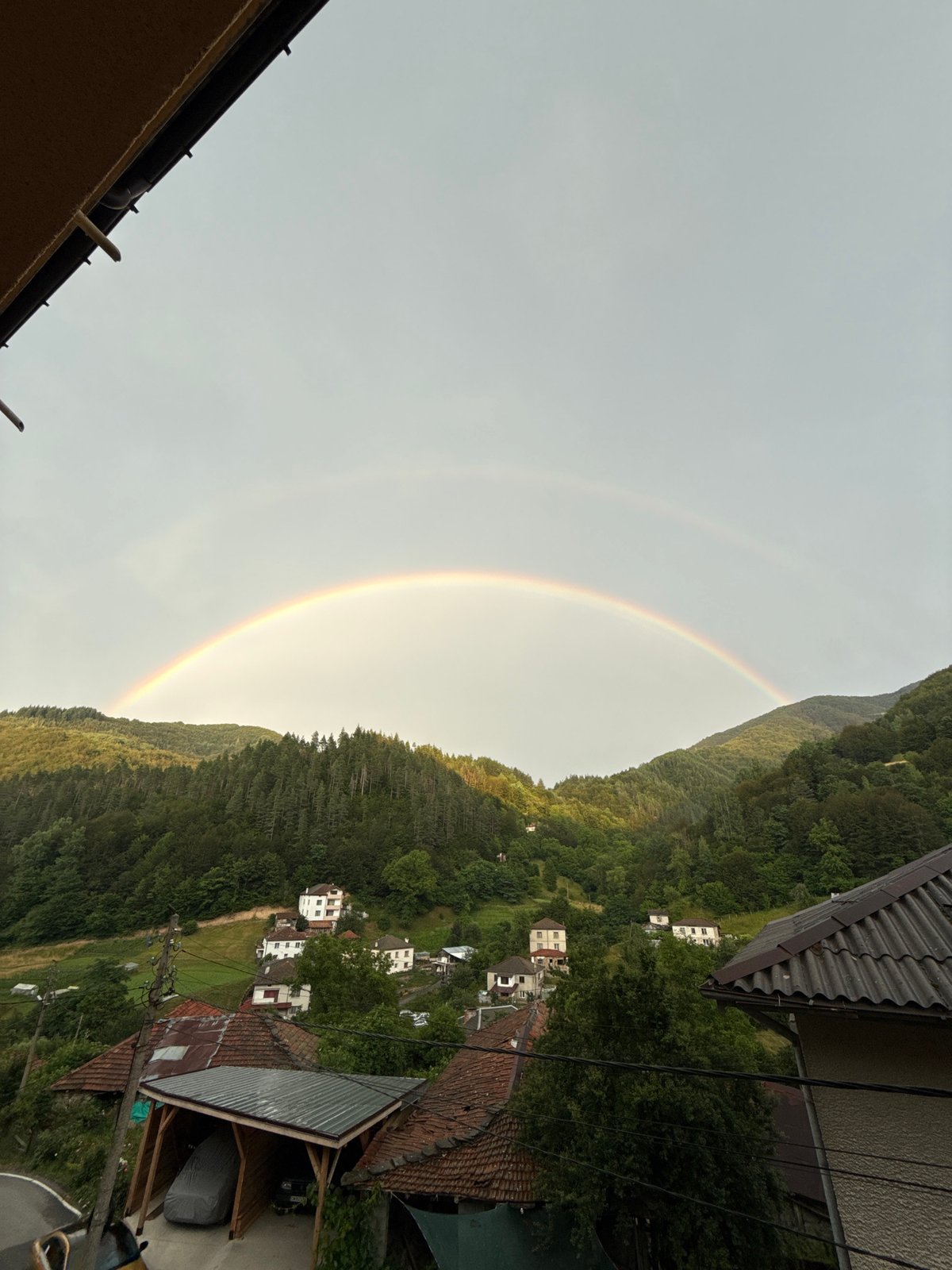 Post-storm evening at a Bulgarian village home and workspace