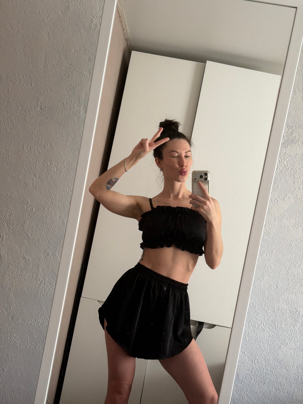 Woman documents morning routine in Perm, Russia home