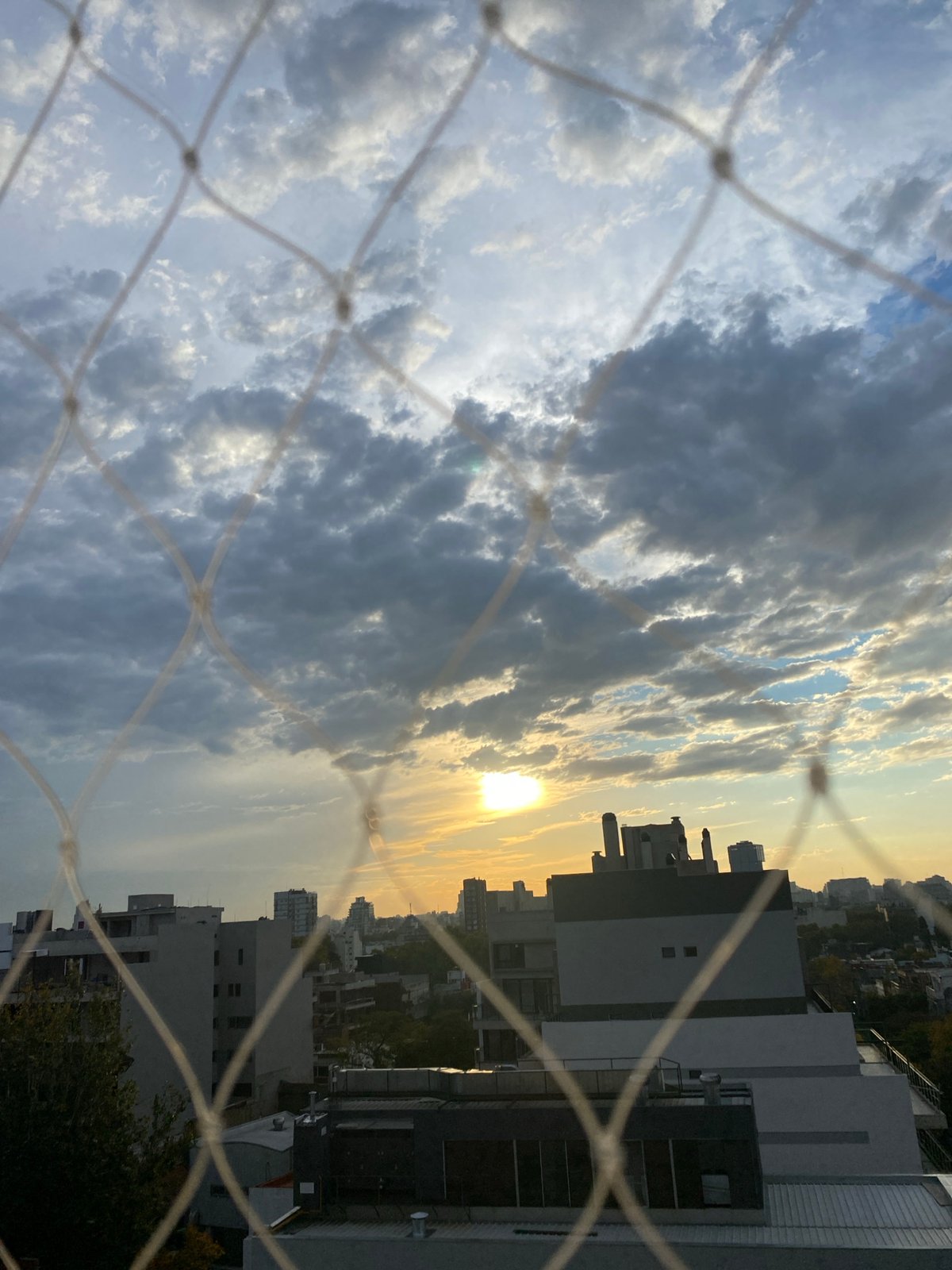 Sunset observed over Buenos Aires cityscape May 6th evening