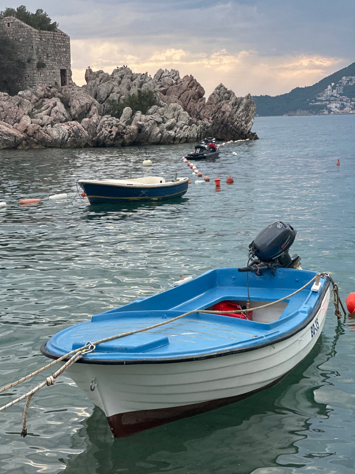 Quiet afternoon unfolds in Montenegro's coastal town of Pržno