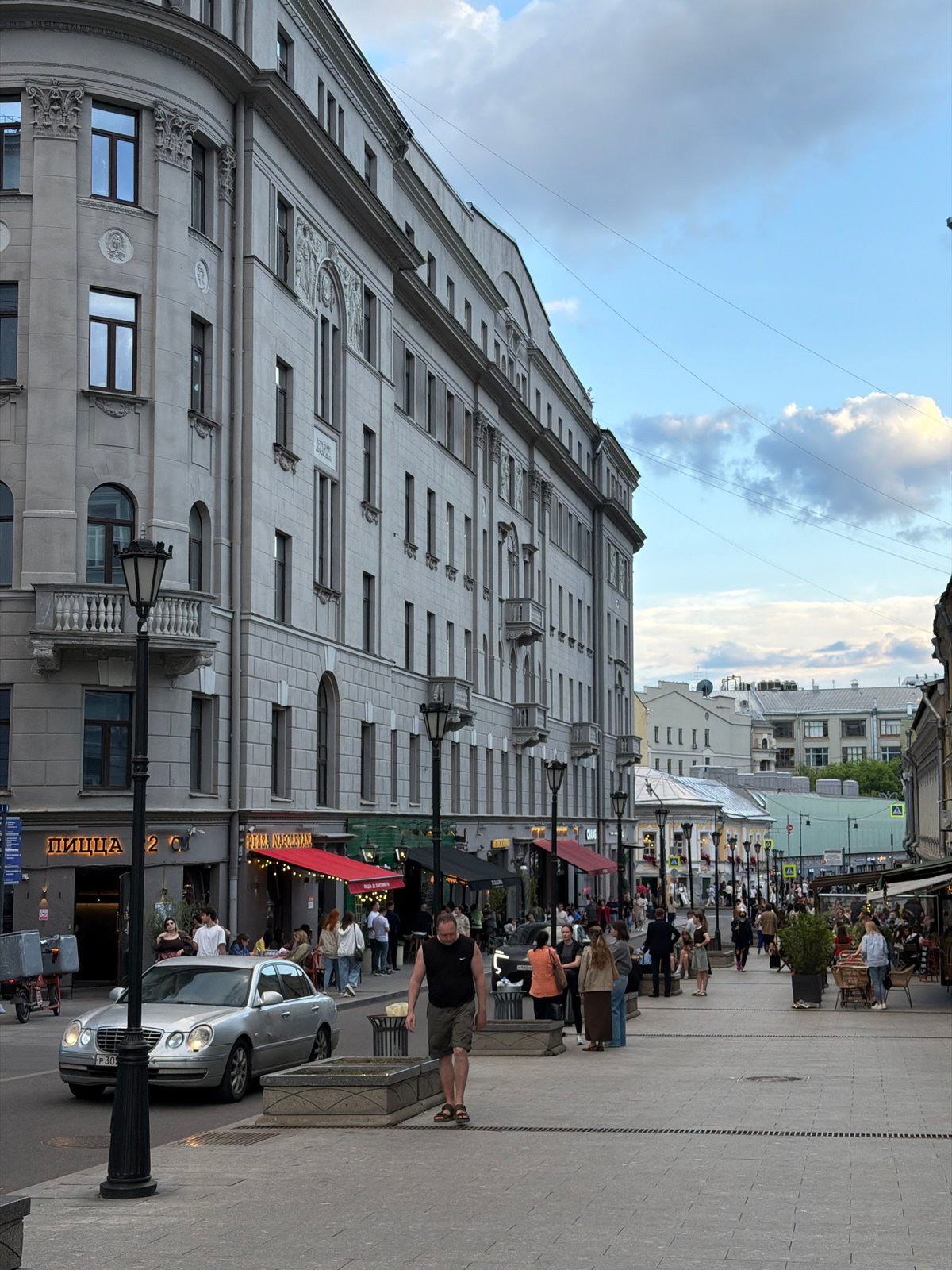 Urban street scene documented through multiple architectural perspectives