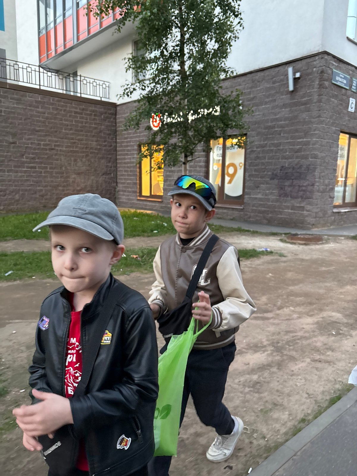 Evening street life documented in Russian city