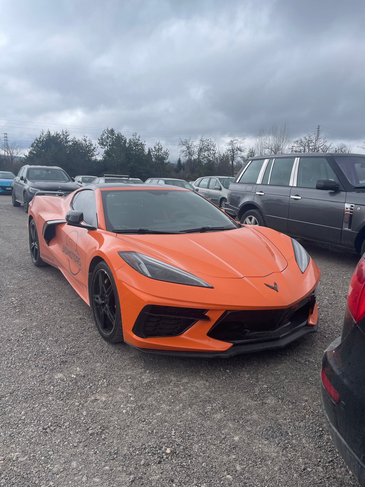 Luxury cars gather at Dospey, Bulgaria parking area