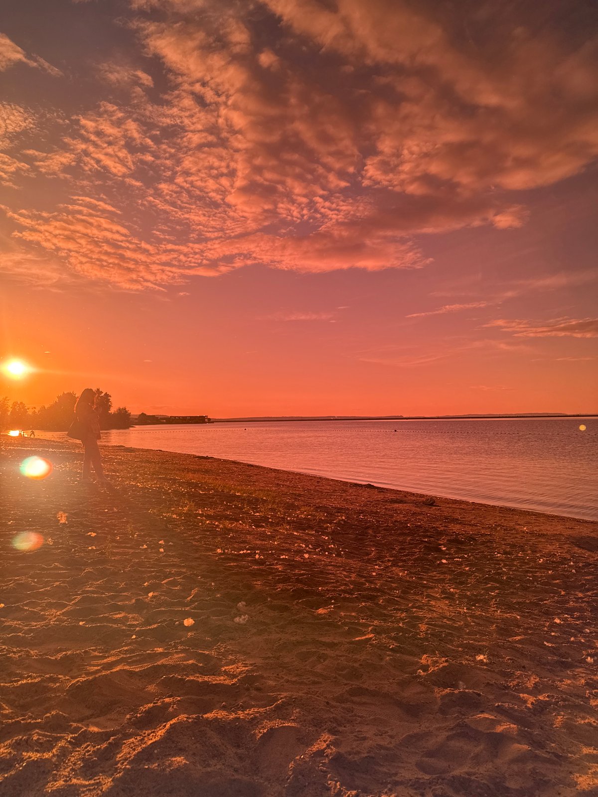 Sunset beach scene documented in Chaikovsky, Russia