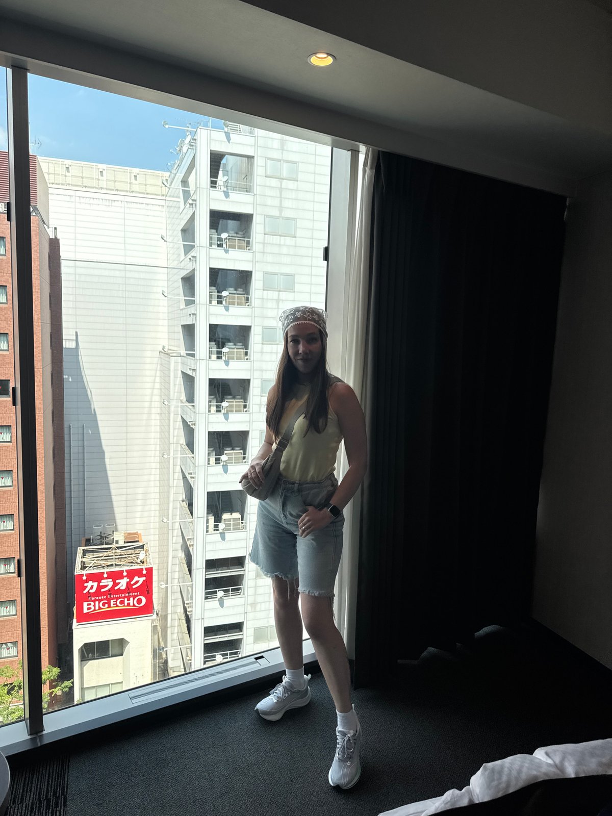 Woman photographs herself in Fukuoka hotel room overnight