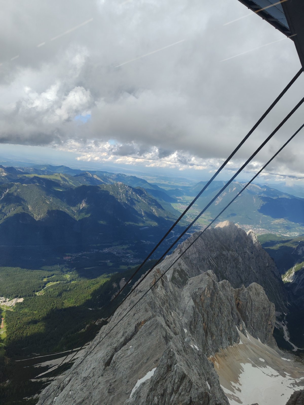 Cable car journey to Zugspitze summit showcasing Bavarian Alps