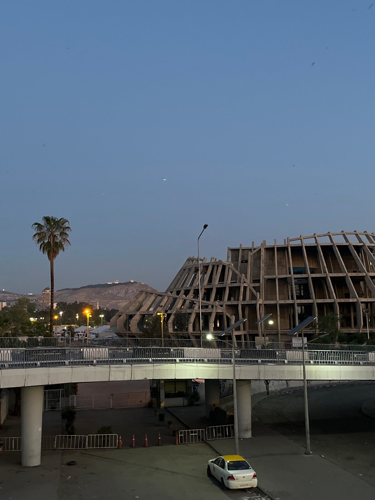 Urban twilight scenes documented across Al-Qanawat Municipality, Syria