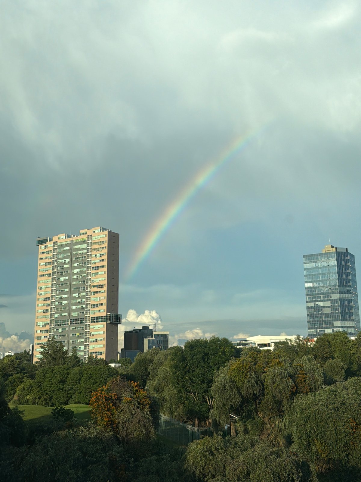 Rainbow spotted over Mexican town during changing weather
