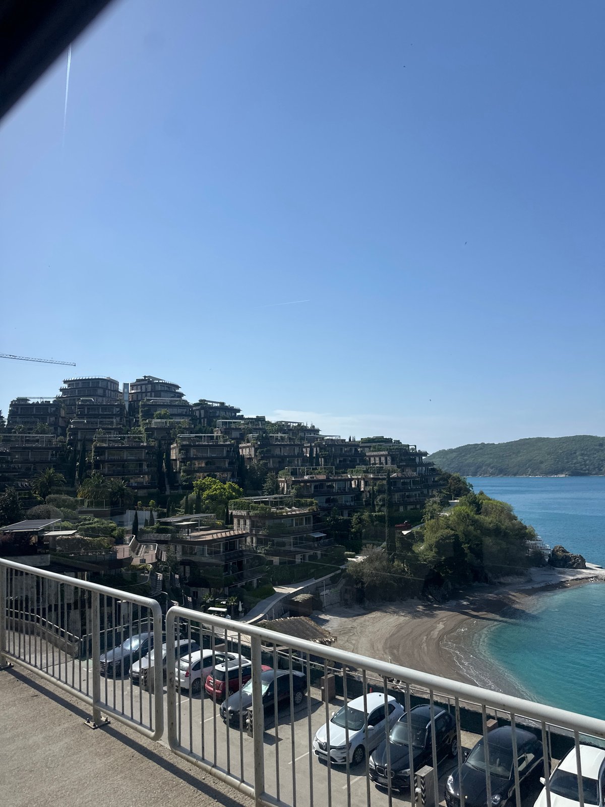 Clear morning view captured of Budva coastline from elevated position