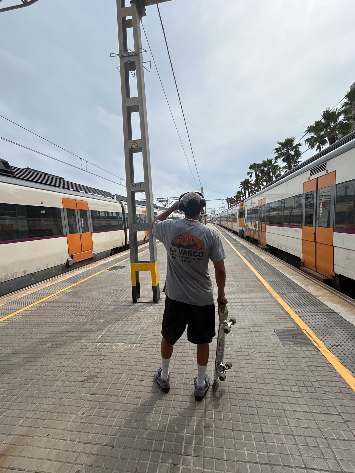 Travelers captured moments at Mataró train station platform