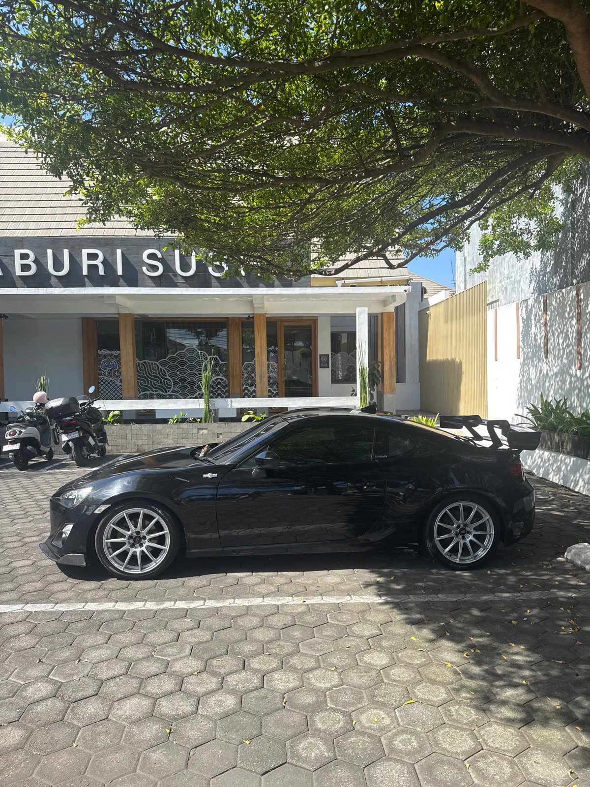 Morning scenes around sushi restaurant in Kuta, Indonesia