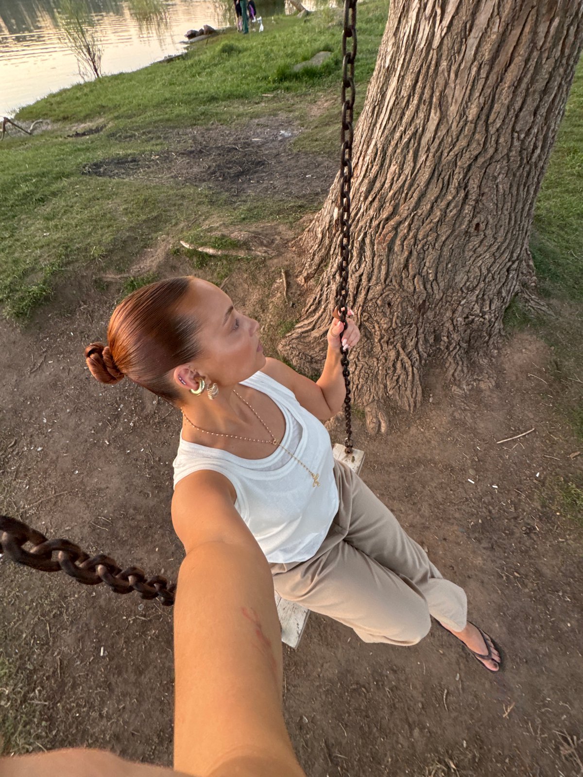 Riverside leisure activities observed in Chaikovsky, Russia park