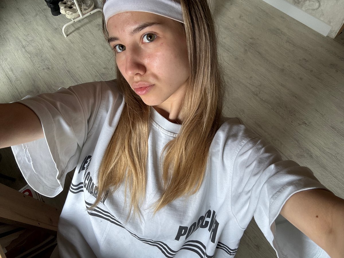 Woman films series of selfie videos in Noviy, Russia