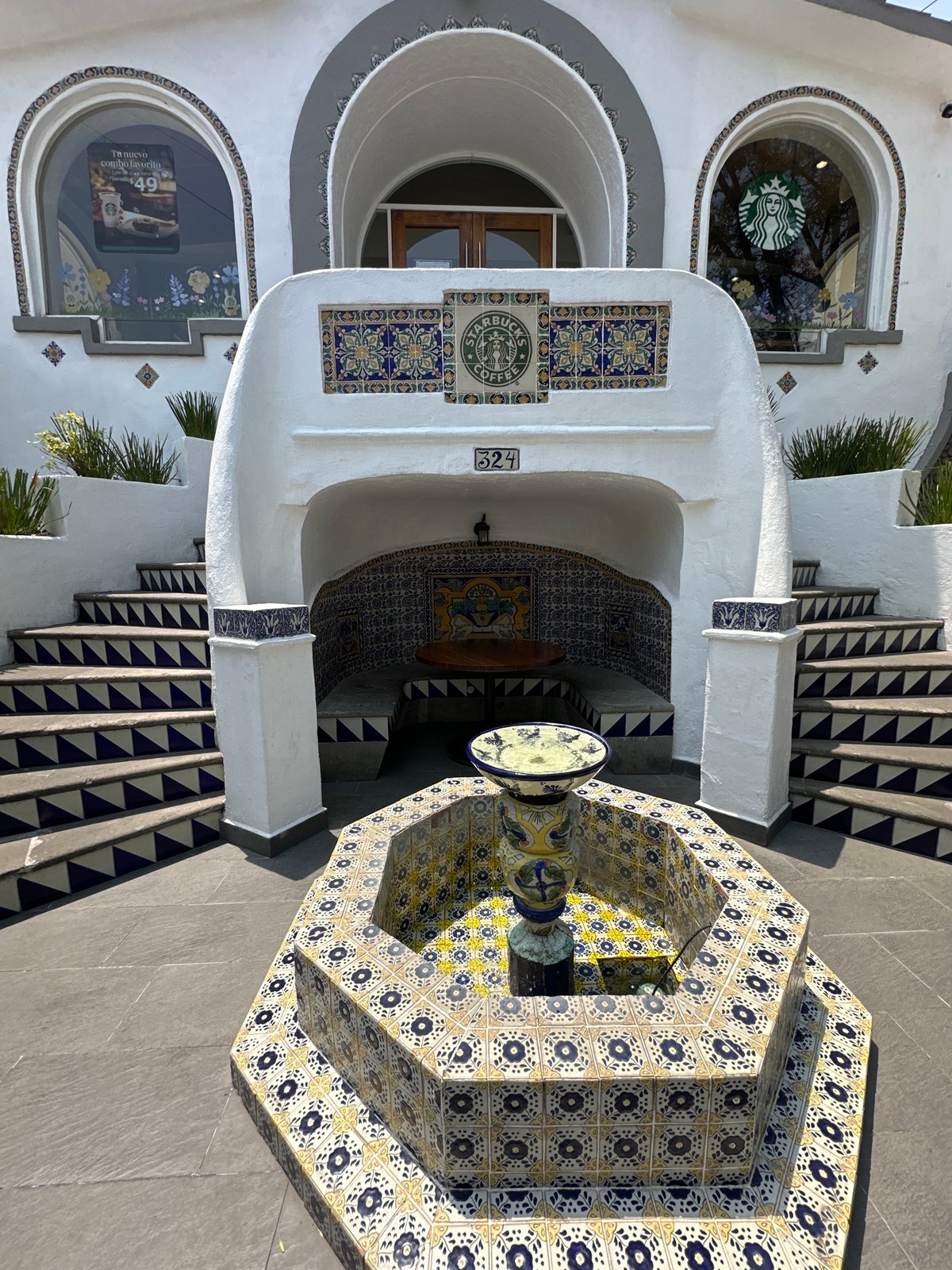 Traditional Mexican architecture entrance photographed in bright Mexico City sunlight