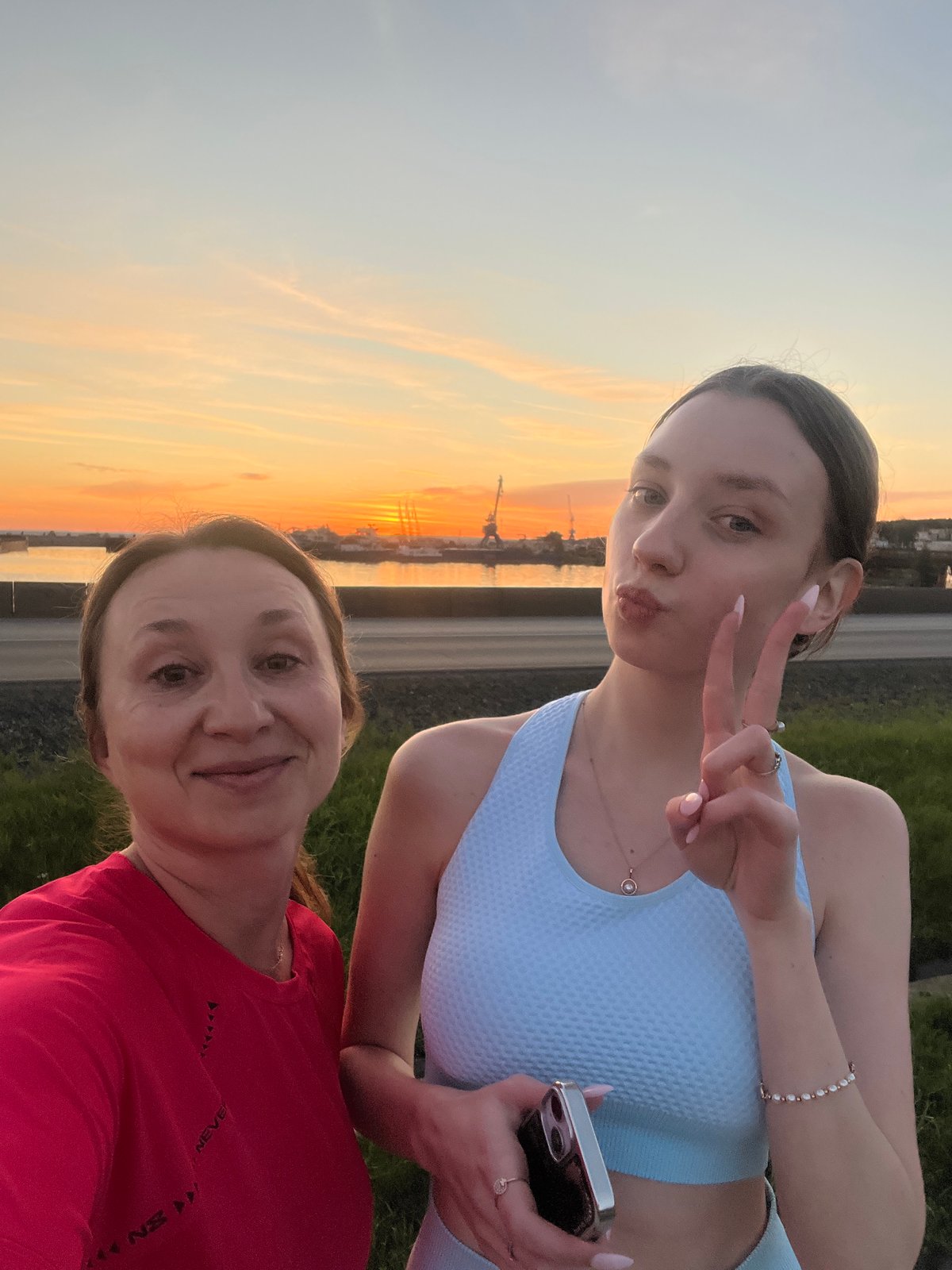 Sunset along the Kama River waterfront in Chaikovsky