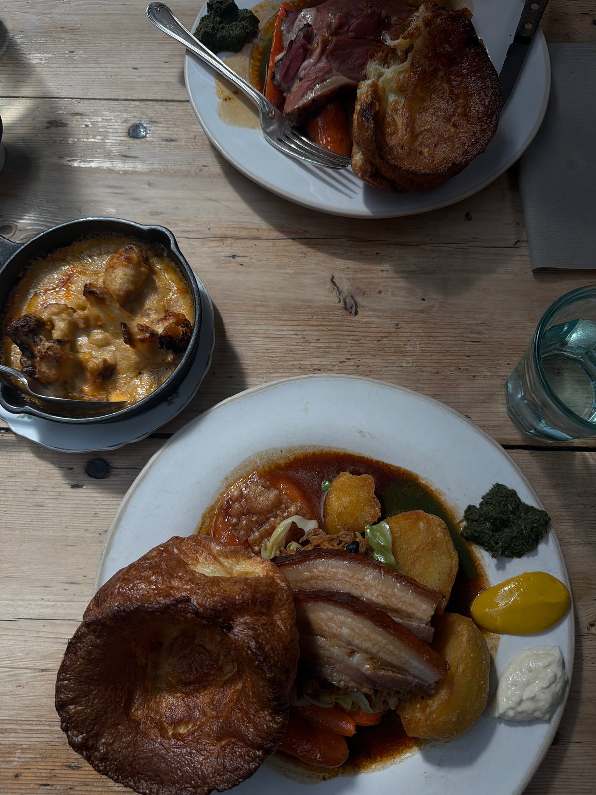 Traditional British roast dinner documented at London restaurant