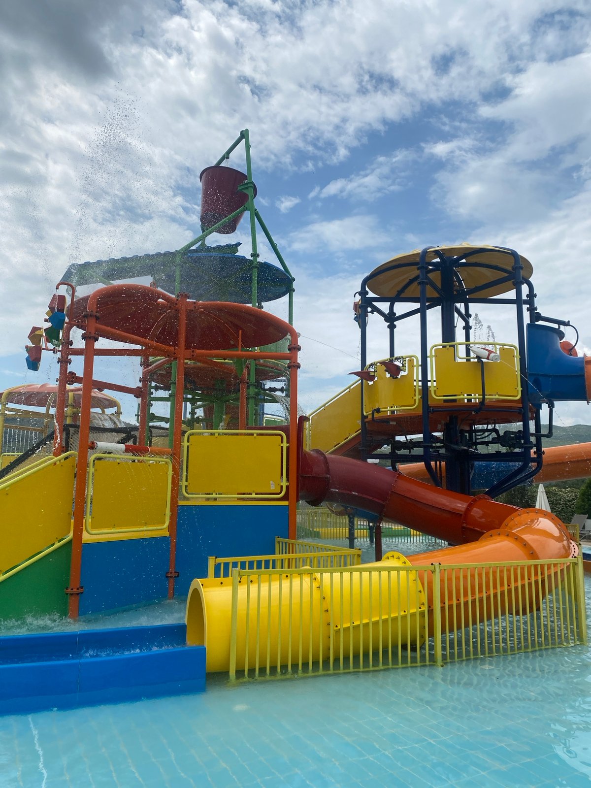 Morning leisure time documented at Podgorica water park resort