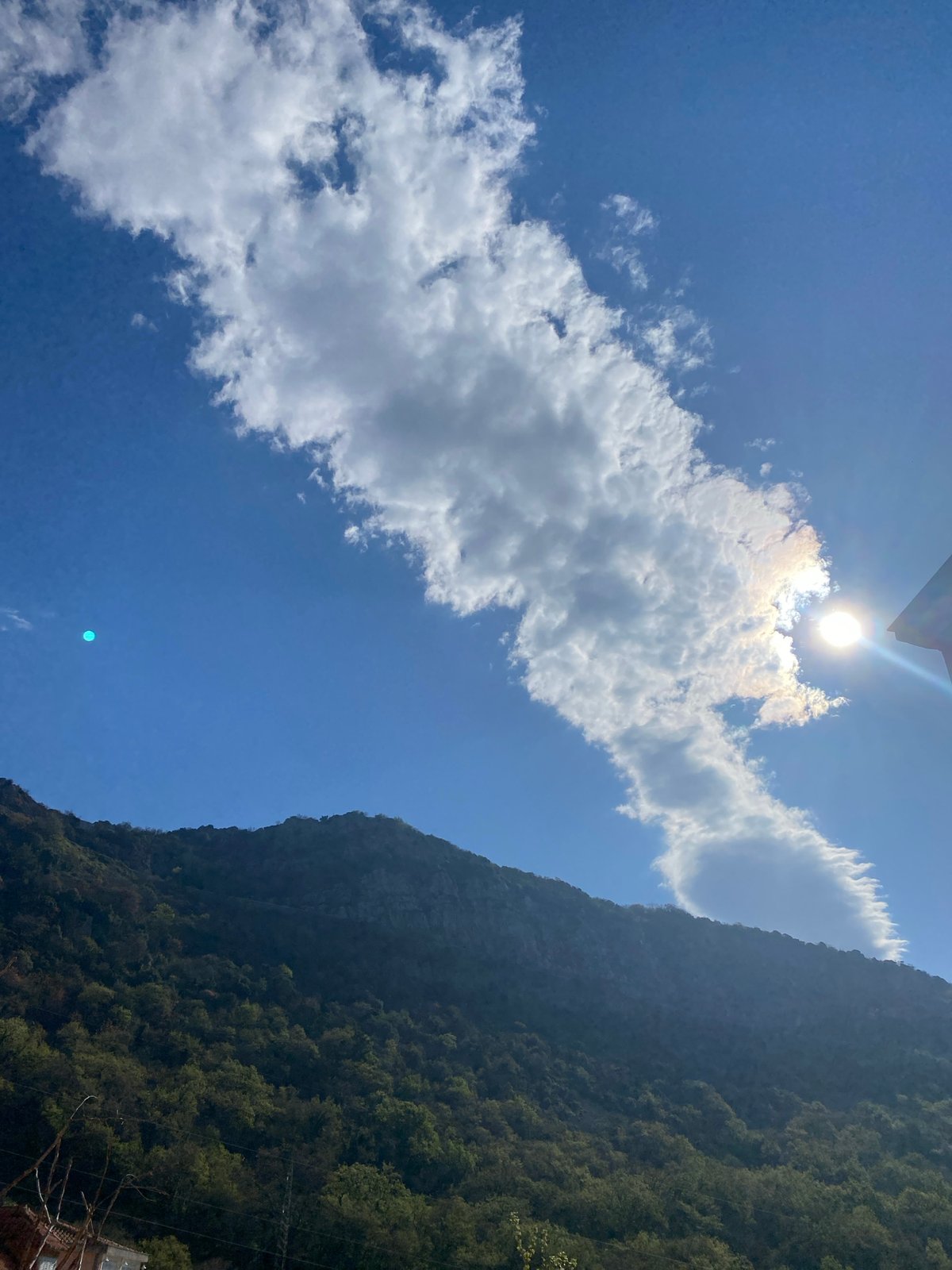 Morning clouds obscure sun over Montenegro mountains