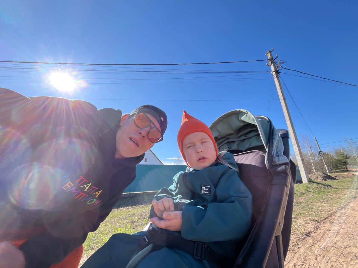 Selfie taken with child in Chaikovsky, Russia