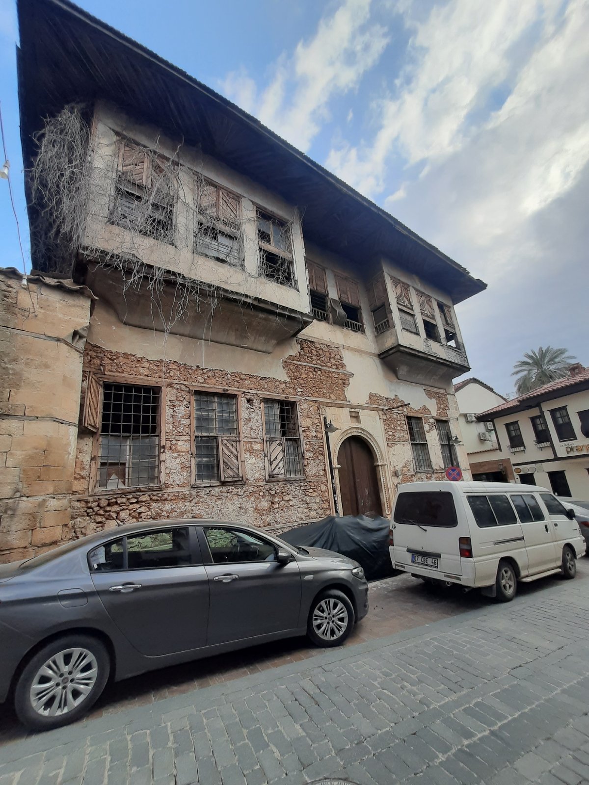 Tourist documents historic Antalya district ceramics shops and architecture