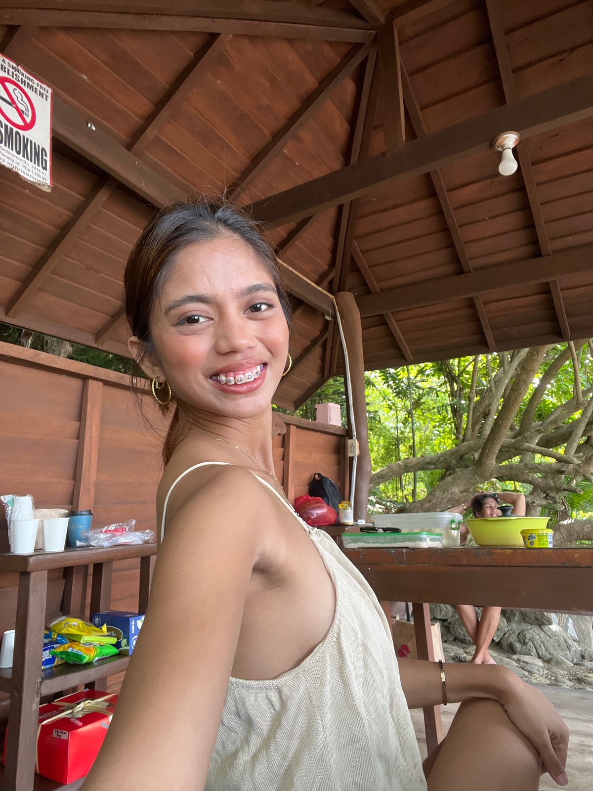 Young women's late-night beach outing documented in Banaybanay, Philippines