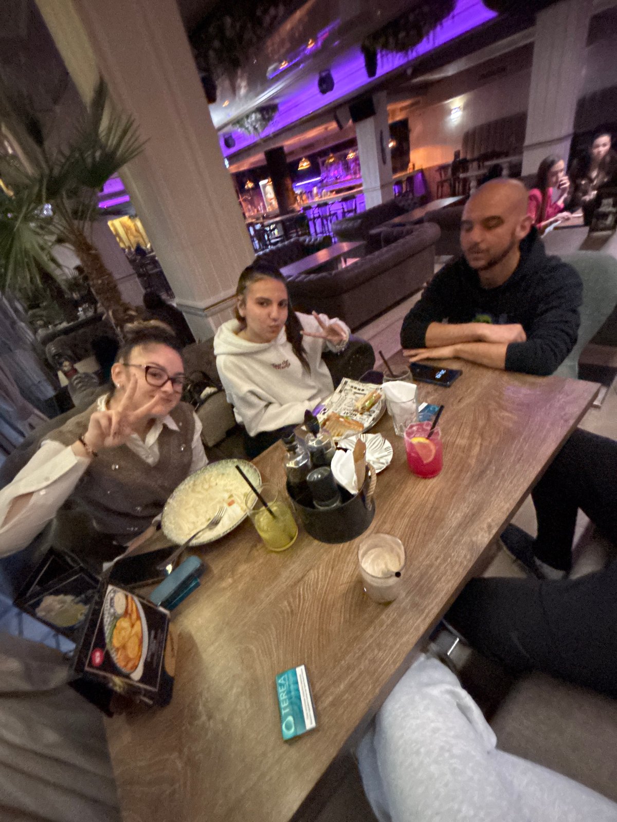Friends gather for evening drinks at Karlovo restaurant