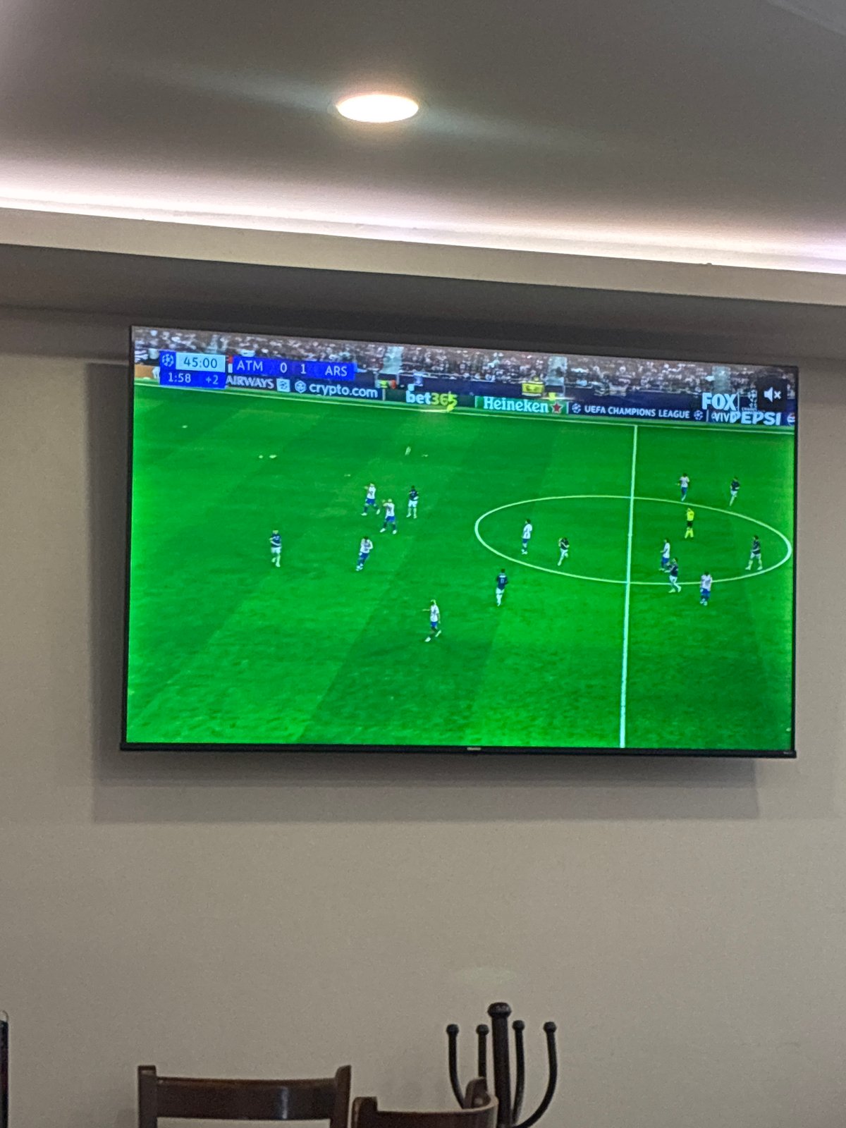 Soccer match viewed on television in Cuautitlán Izcalli home
