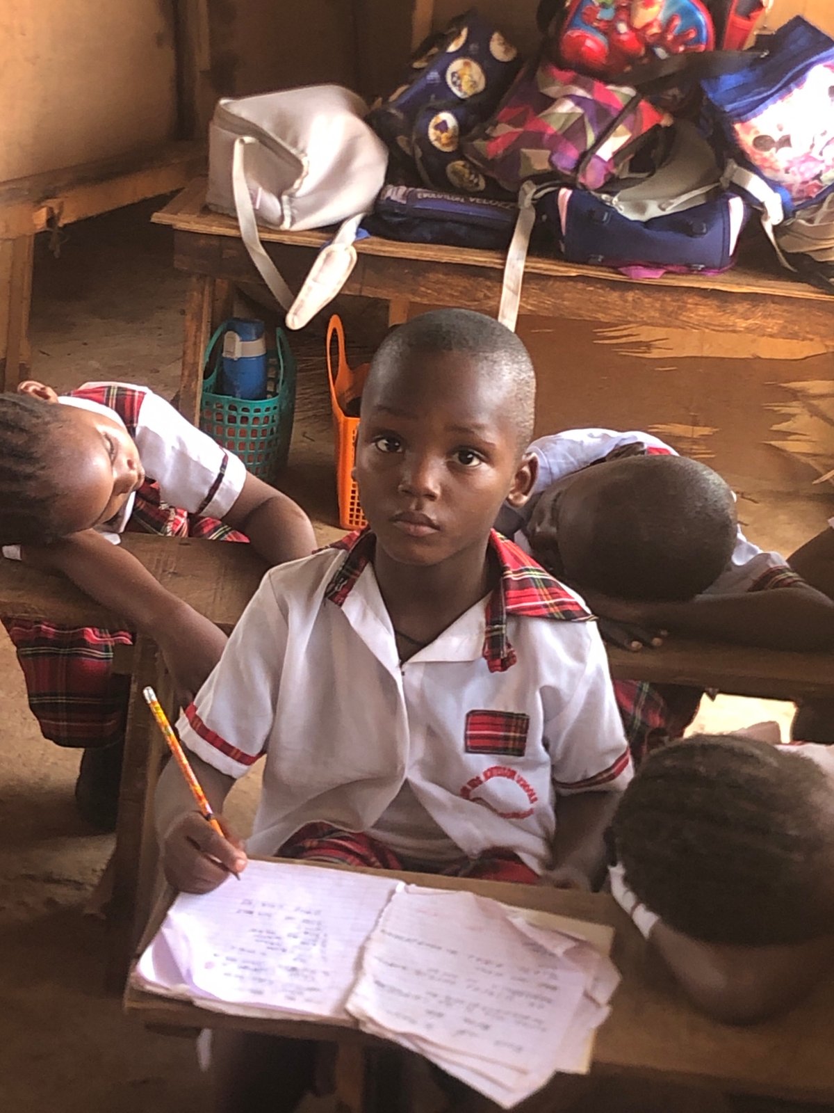 Nigerian school children captured during regular classroom activities