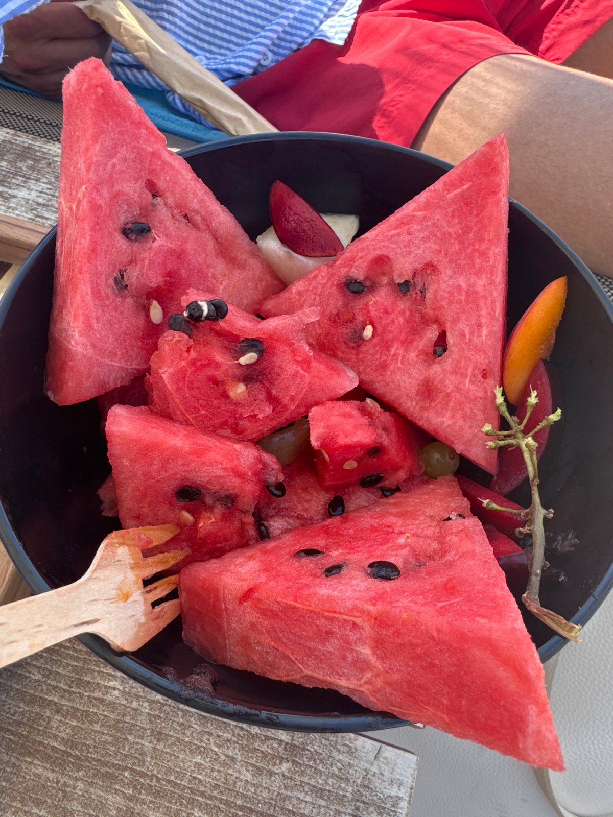 Lazy beach afternoon on the Aegean, pebbles and watermelon included