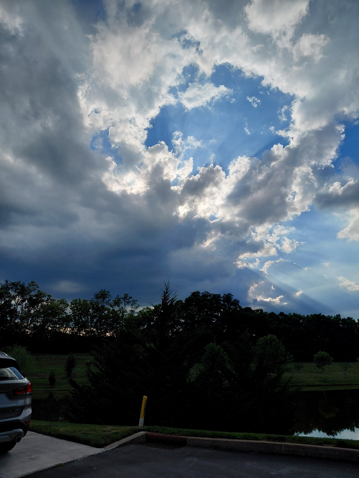 Storm light and still water, Lexington evening.