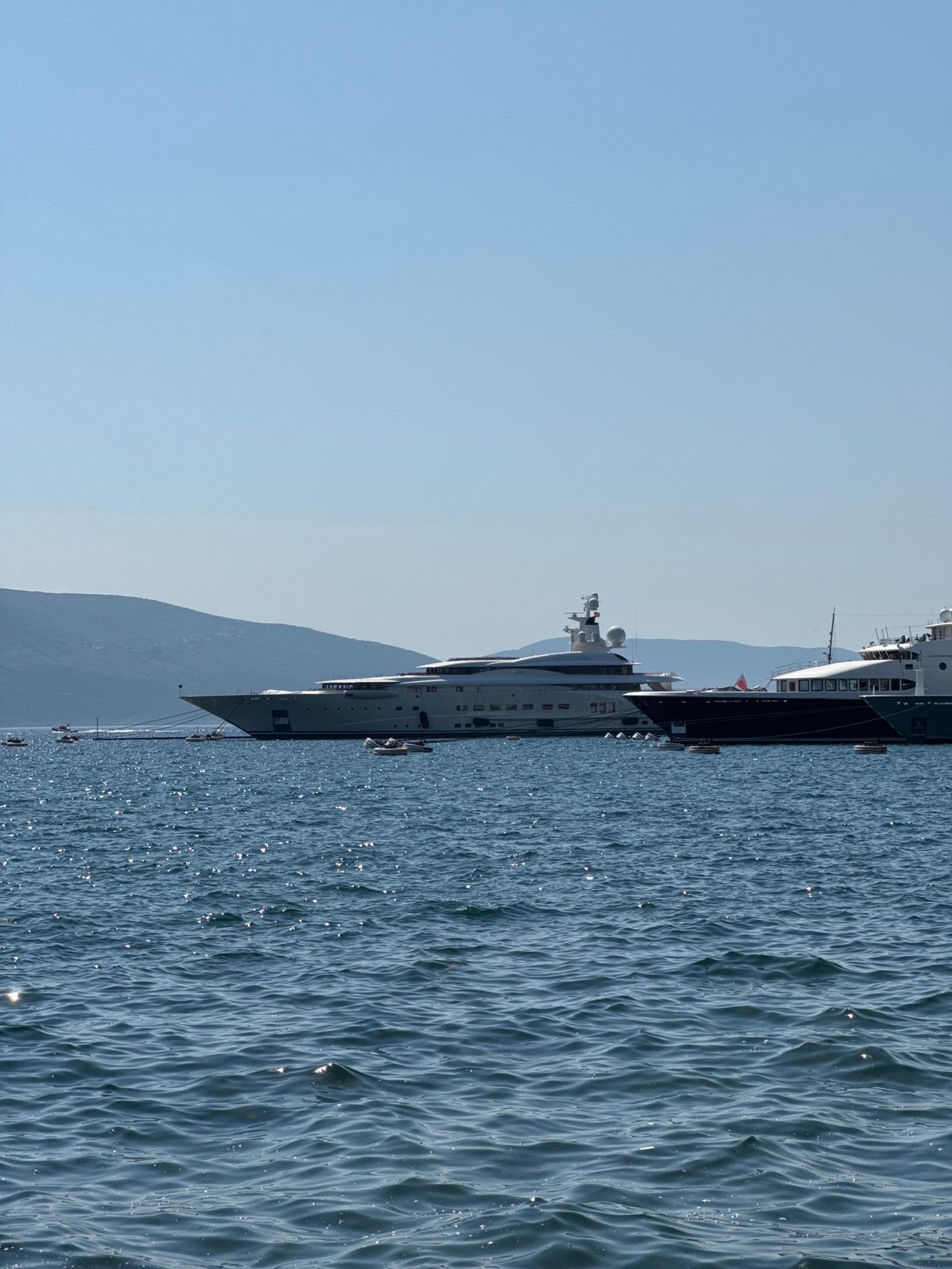 Tivat waterfront on a sunny afternoon in Montenegro