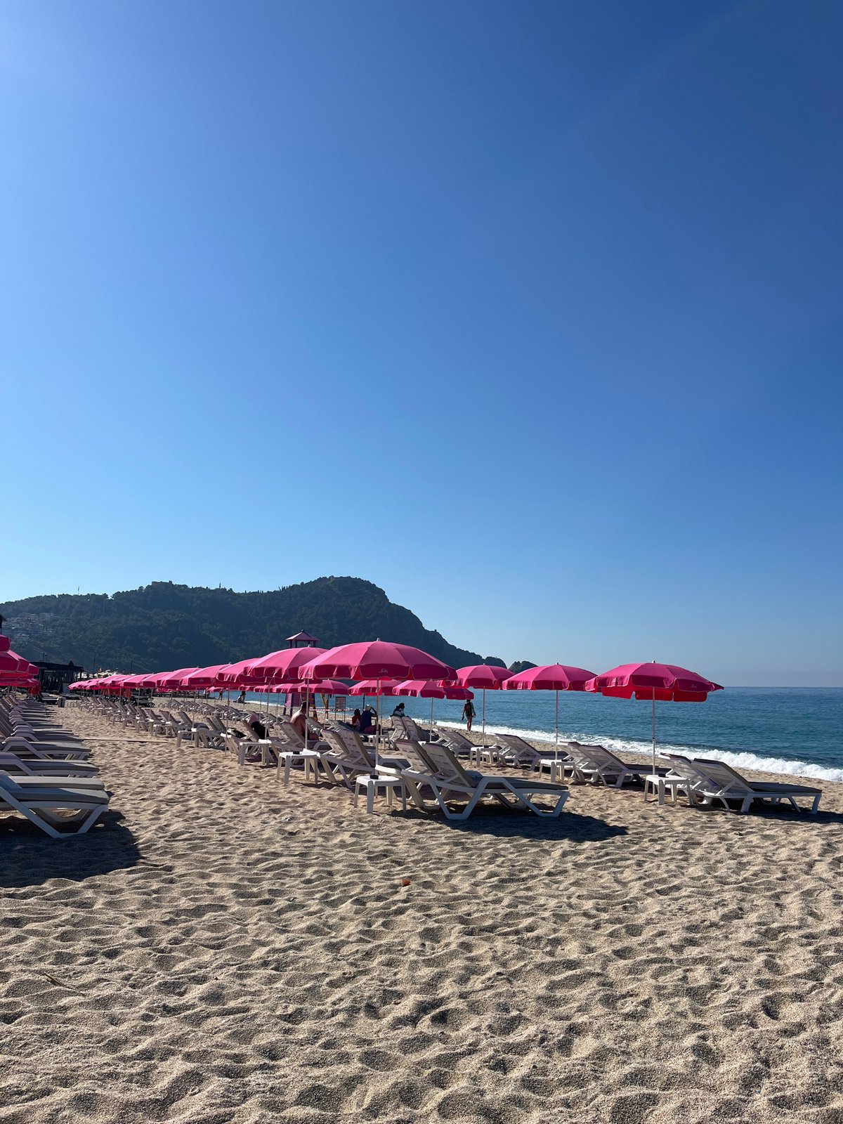 Morning beach scenes documented in Alanya, Turkey resort area