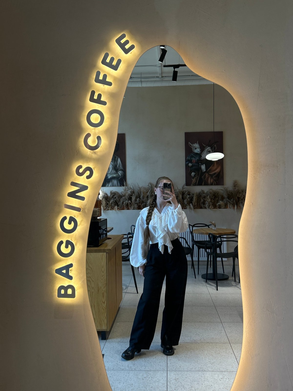 Morning selfies captured at Baggins Coffee in Saint Petersburg