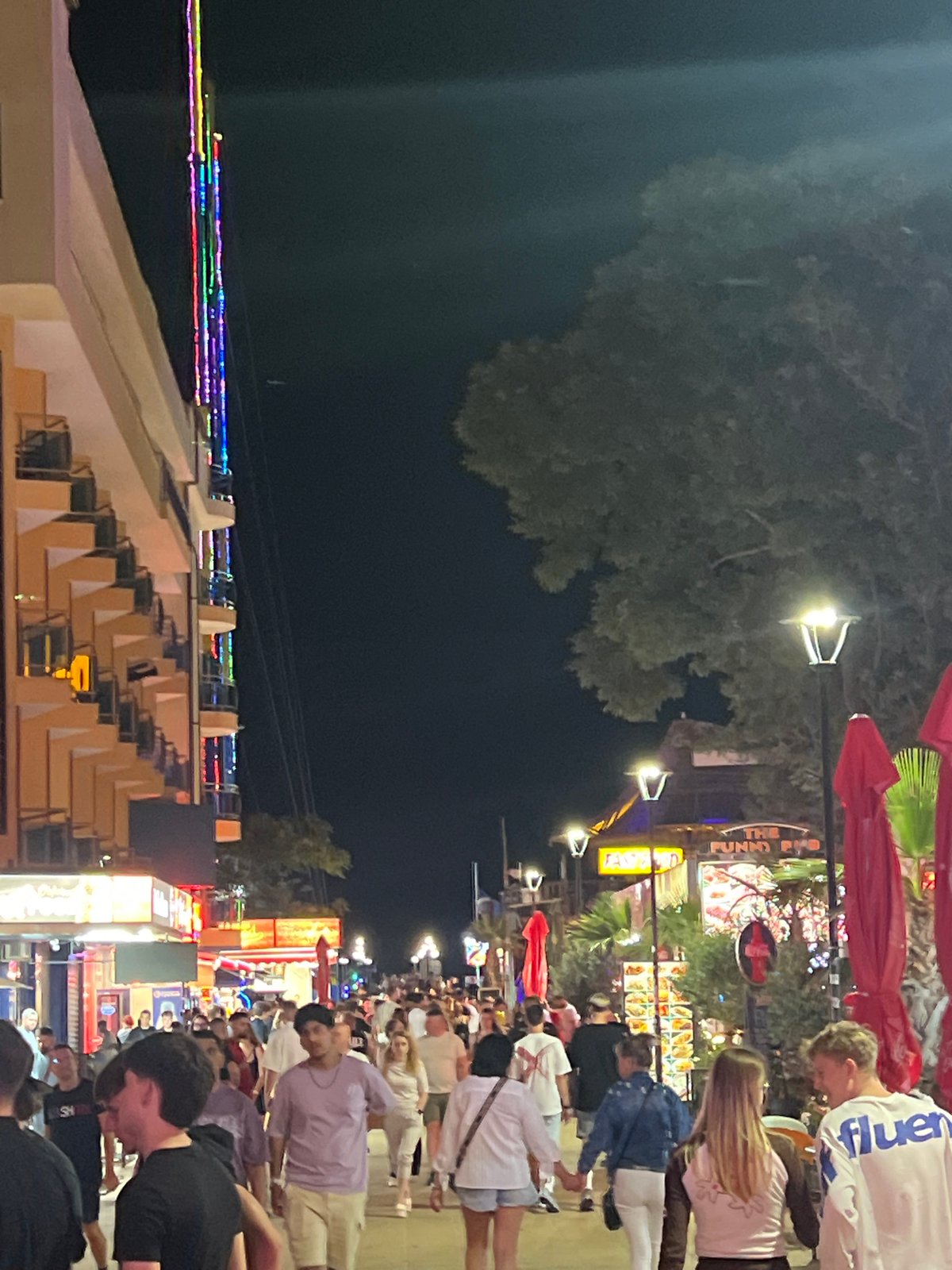 Nesebar Old Town pedestrian street buzzing on a summer night