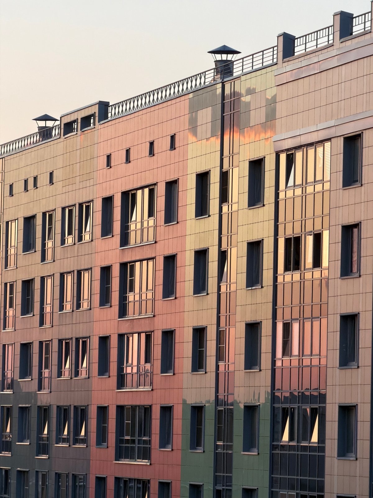 Saint Petersburg skyline and facades at golden hour