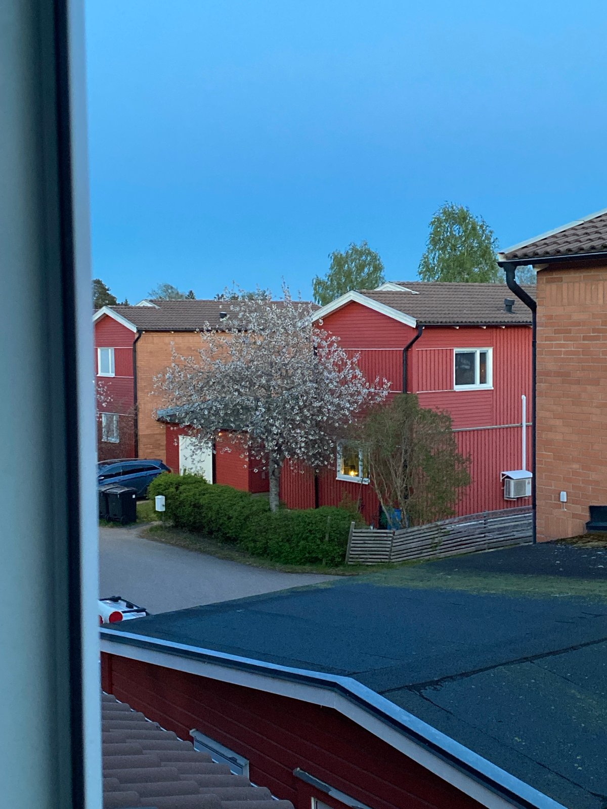 Quiet evening documented in Swedish residential neighborhood