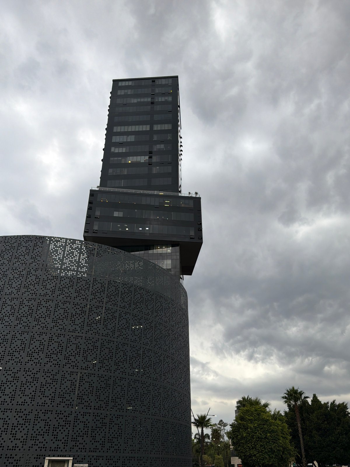 Urban architecture documented in Puebla, Mexico evening skyline