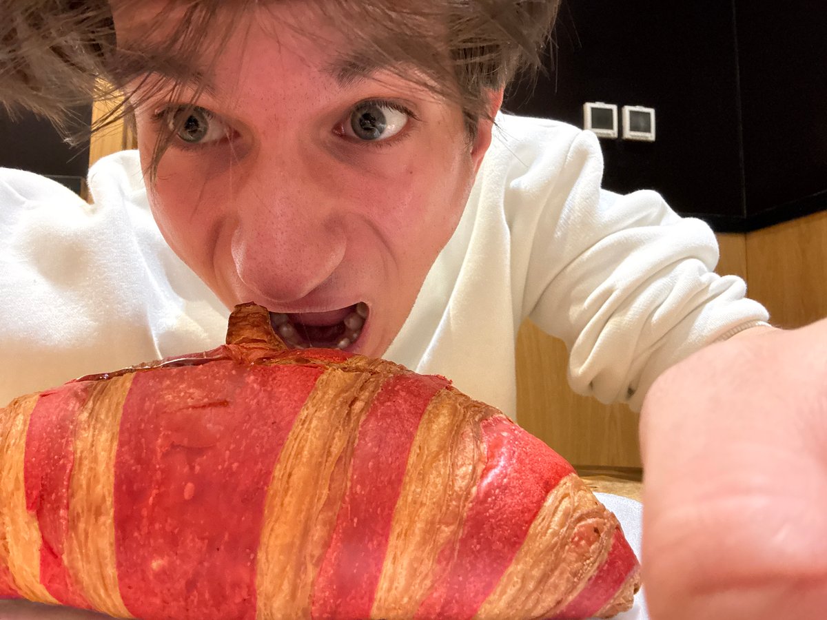 Person shares meal and takes playful food selfies in Sofia