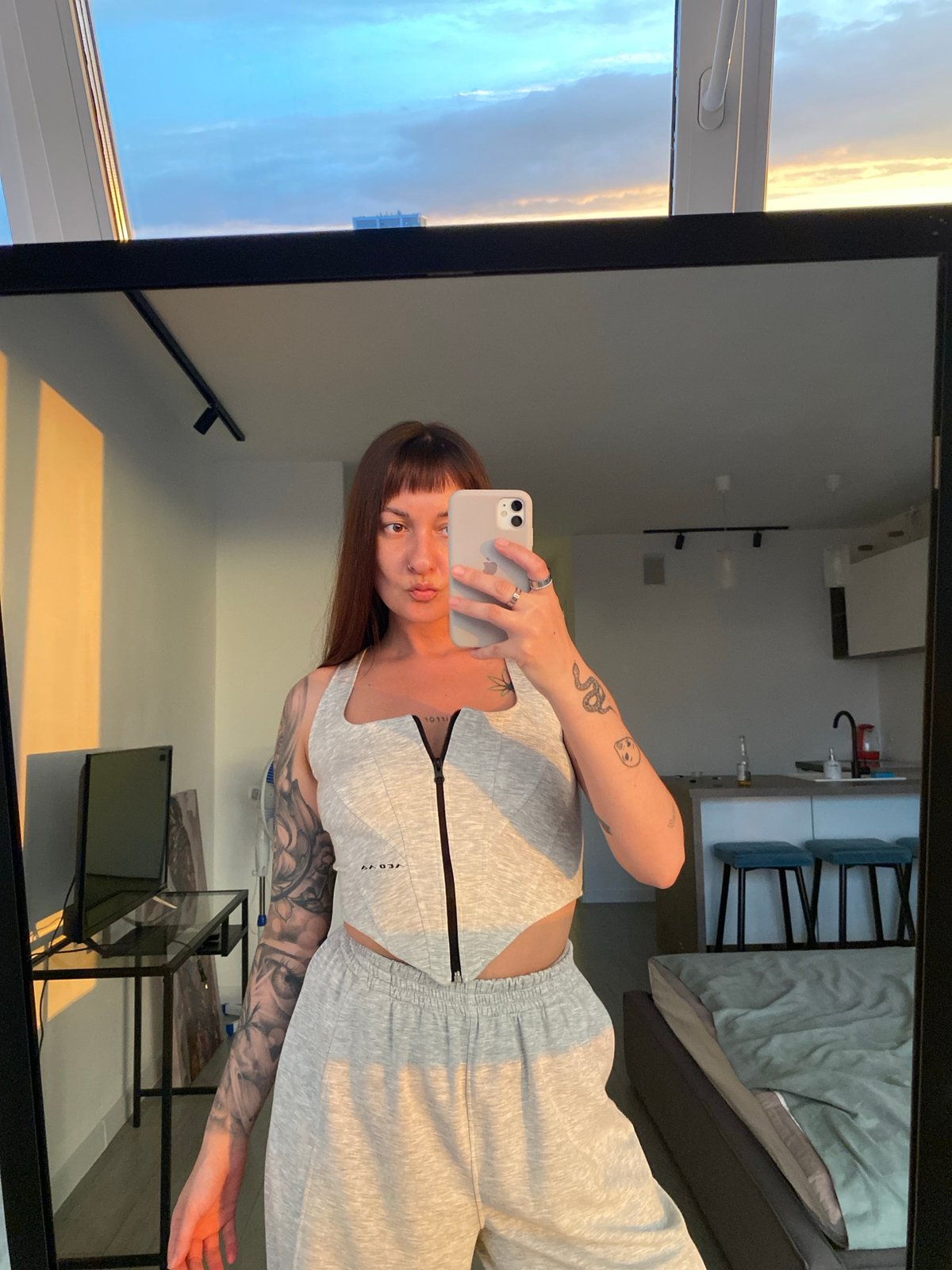 Laid-back afternoon in a city apartment as the sun sets