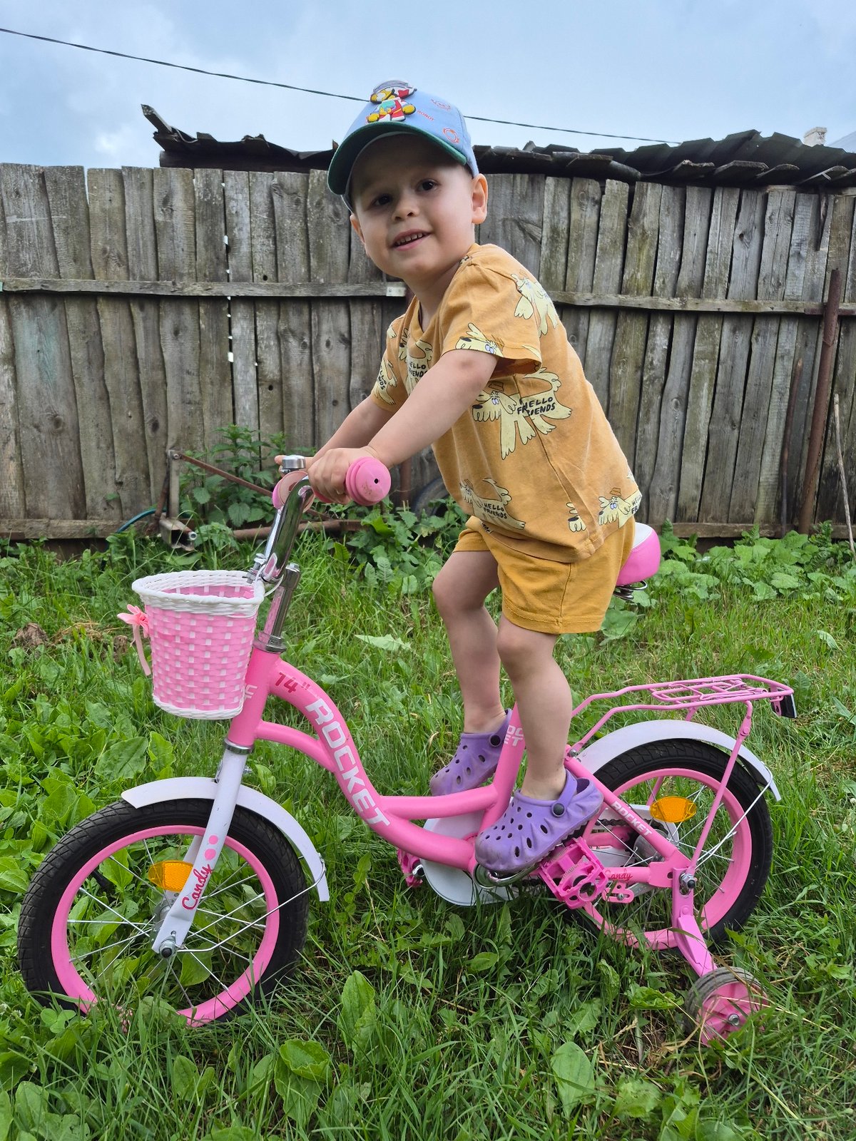 Summer afternoon in rural Kharnavy with bikes and flowers