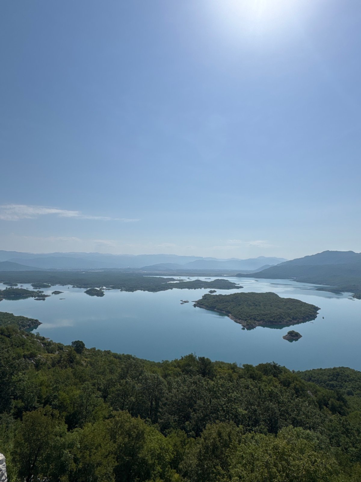 Lake views and a roadside stand in Ponikvica, Montenegro